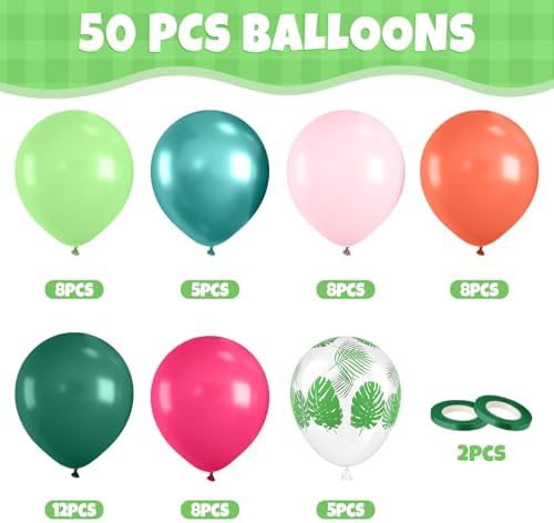 Saxuxu Hawaiian Balloons 50 Pcs 12 Inch Set