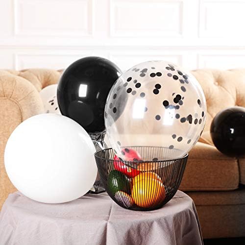 Hestya 100 Piece 12 Inch White Black Balloons Party Decoration Kit