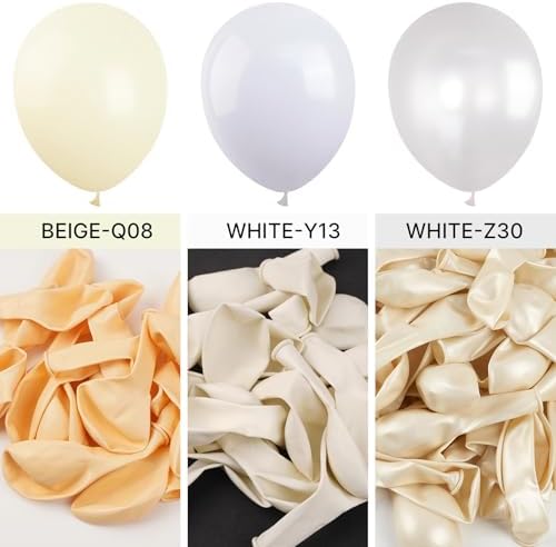 PartyWoo White Balloons 92 Pcs for Decorations