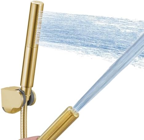 RUMOSE Brushed Gold Handheld Shower Head Set with 2 Spray Modes