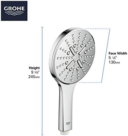 GROHE Rainshower Smartactive Hand Shower 3 Sprays Starlight Chrome