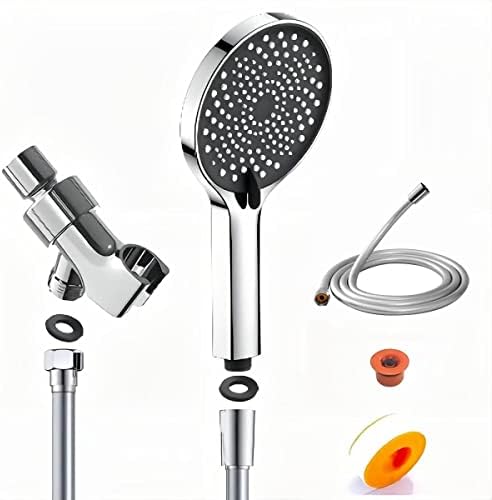 Handheld Shower Head with Chrome Face and PVC Hose