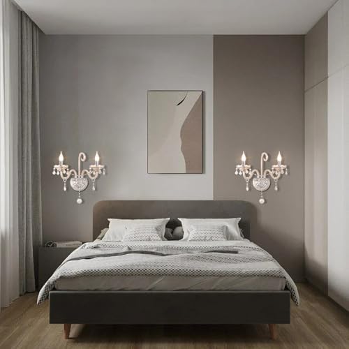 CRYSTOP Classic Crystal Wall Sconce with 2 Lights