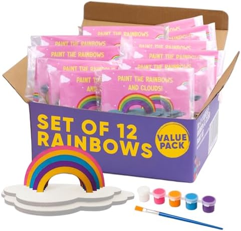 CRAFTY HAPPITOYS Rainbow Painting Set for Kids 12 Pcs