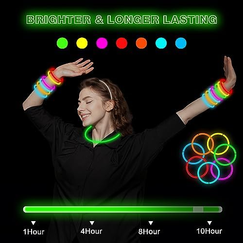 Ultra Bright Christmas Glow Sticks 500 Pack with Connectors