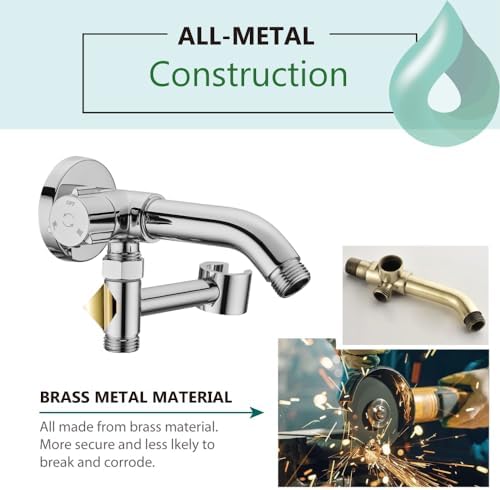 Mengdiya Solid Metal Shower Arm Diverter with Handshower Mount Chrome