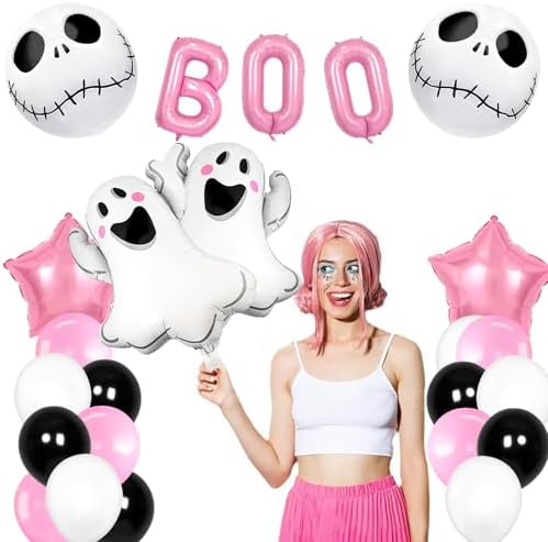 Pink BOO Balloons Halloween Party Decorations