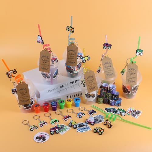 Kolewo4ever 244 Pieces Monster Truck Party Favors Set