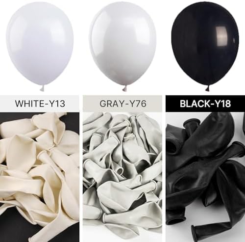 PartyWoo Matte Black Balloons 128 Piece Kit