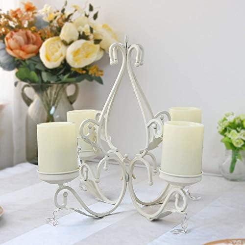 Flameless Candles Chandelier 4 Light Waterproof Crystal Metal Wall Sconces with Remote Control and Timer