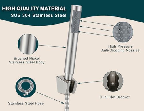 Yunzhizhao Handheld Shower Head with Long Hose