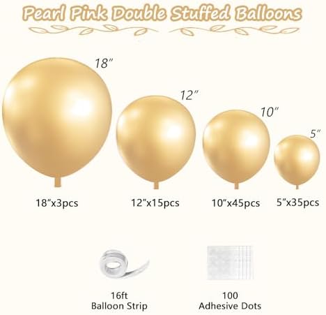 Chrome Metallic Gold Balloon Garland Kit 98PCS