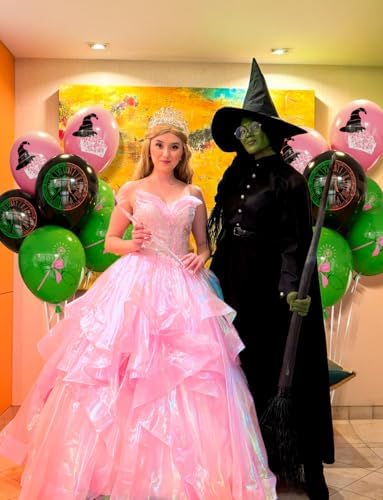 Wicked Balloons Set 12 Inch Pink Green Black with Witch Prints