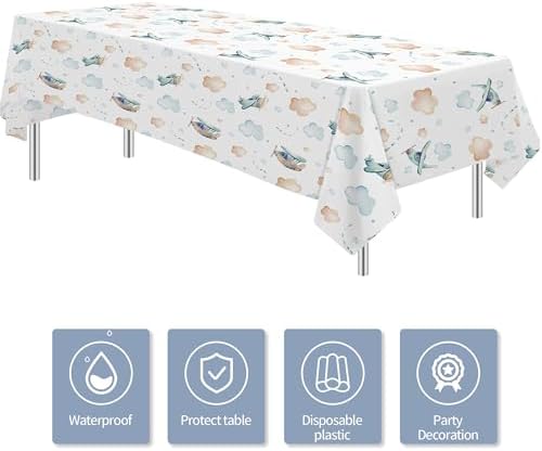 Airplane Party Tablecloth 3 Pack for Birthday Baby Shower