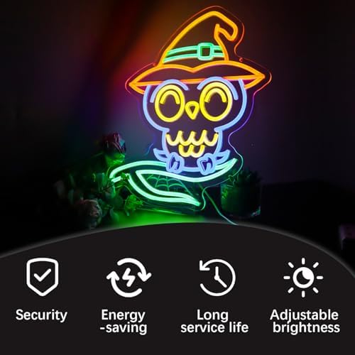 GleamNeon Owl Neon Sign - Magical Decor for Parties and Rooms