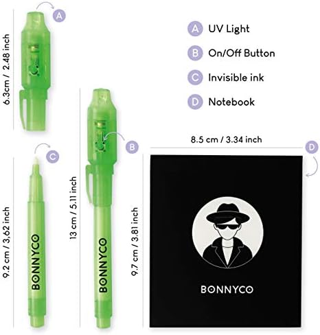 BONNYCO Invisible Ink Pen and Notebook Set