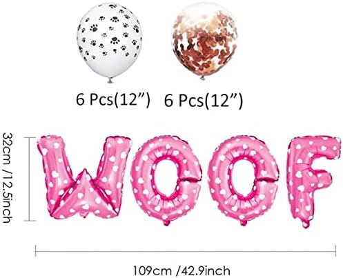 Esweny Pet Birthday Balloons Decor Set Pink
