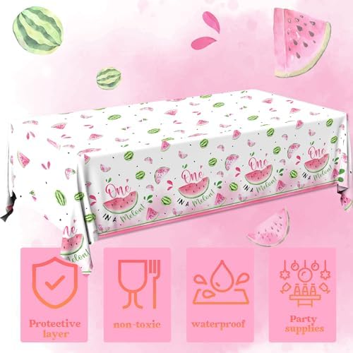 Watermelon Party Tablecloths 3 Pack Summer Birthday Decor