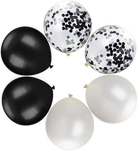 Hestya 100 Piece 12 Inch White Black Balloons Party Decoration Kit