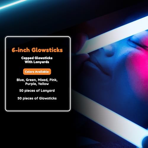 Glow Fever Glow in The Dark Sticks - 50 Count Party Pack