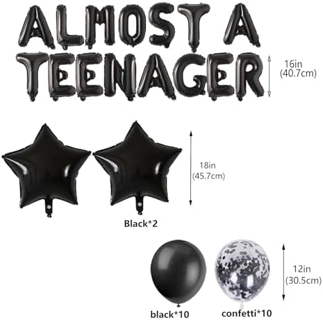 12th Birthday Decorations Black for Girl