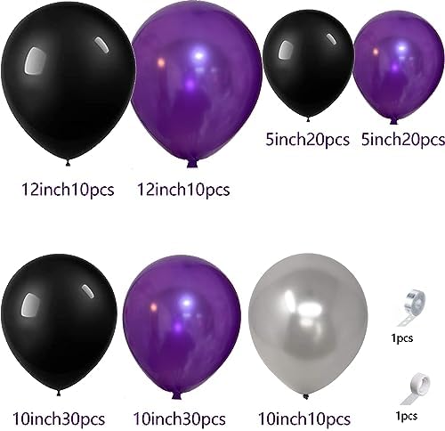 Skull Halloween Balloon Garland Kit - Purple Black Arch Decorations