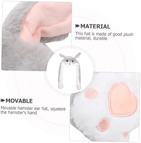 NUOBESTY Plush Hamster Ears Cap for Parties and Role Play