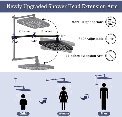 Cuzobro 12 Inch Rainfall Handheld Shower Combo