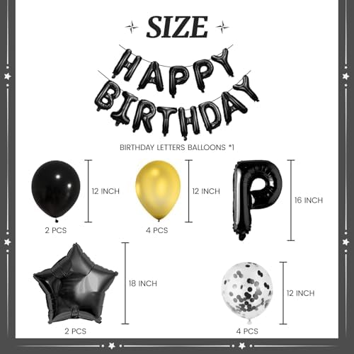 FBQ Happy Birthday Balloons Decorations Supplies