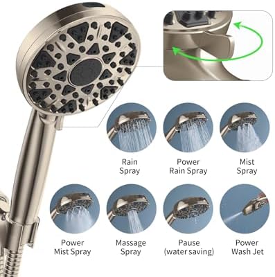 Diiwet Handheld Showerhead 7 Settings Power Wash