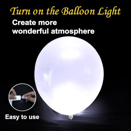 100 PCS White Balloon Lights with Long Standby Time