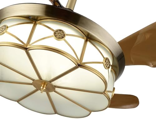 36 Inch Vintage Retractable Ceiling Fan Light with 3 Color Modes and Remote Control