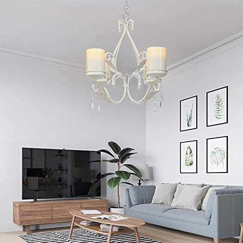 Flameless Candles Chandelier 4 Light Waterproof Crystal Metal Wall Sconces with Remote Control and Timer