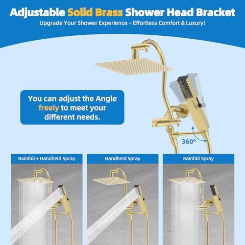 Hibbent All Metal Shower Head with Handheld Wand