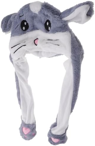 Plush Hamster Ears Moving Party Hat for Kids and Adults