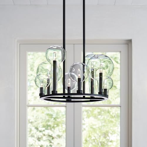 Hinkley Alchemy Eight Light Chandelier in Black