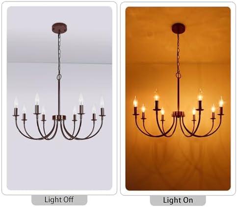 8-Light Farmhouse Chandelier Dining Room Lighting Fixtures