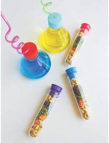 Fun Express Science Beaker Cups with Straws Set 8oz