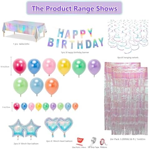 Birthday Decorations Pearl Rainbow Balloon Arch Garland Kit