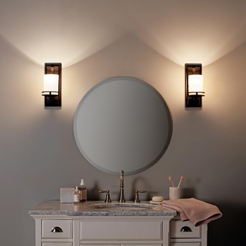 Kichler Hendrik 12 Wall Sconce with Etched Glass Olde Bronze