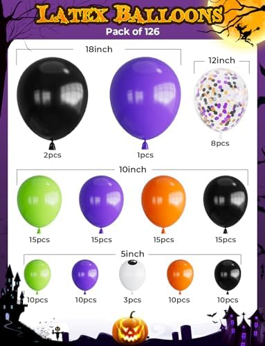 Halloween Balloons Garland Arch Kit with 126pcs DIY Decor