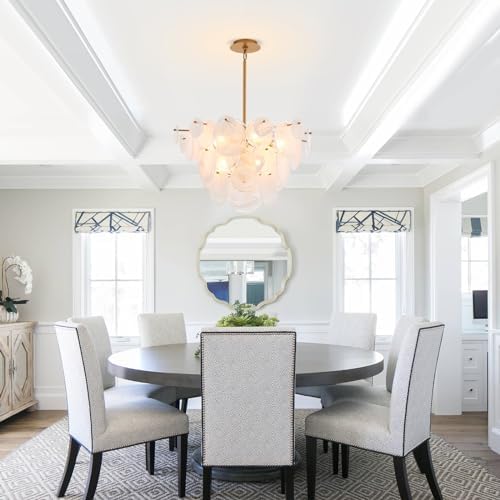 Modern 28 Inch Glass Chandelier for Bedroom and Living Room