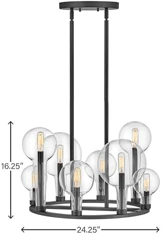Hinkley Alchemy Eight Light Chandelier in Black