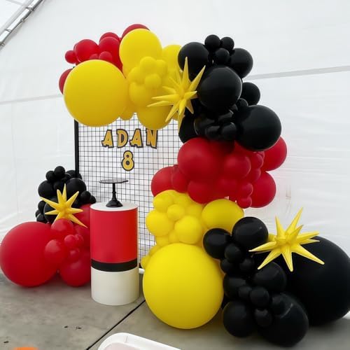 Red Black Yellow Balloon Garland Arch Kit