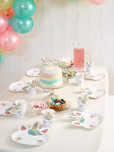 Talking Tables Pack of 8 Shaped Unicorn Face Cups