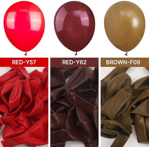 PartyWoo Burgundy Balloons 123 pcs Set