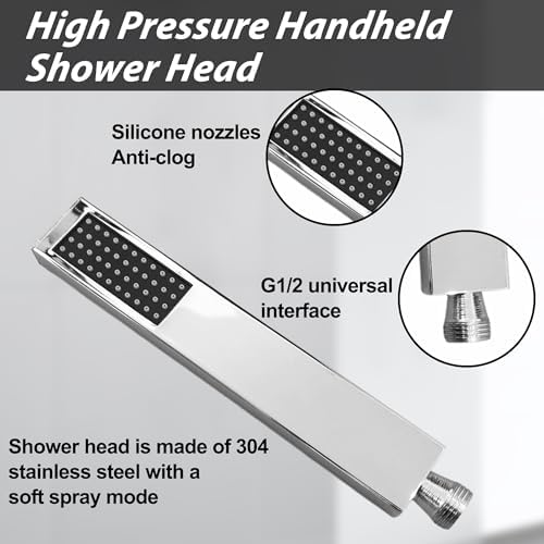 Metal 8 Inch High-Pressure Rainfall Shower Head with Handheld Combo