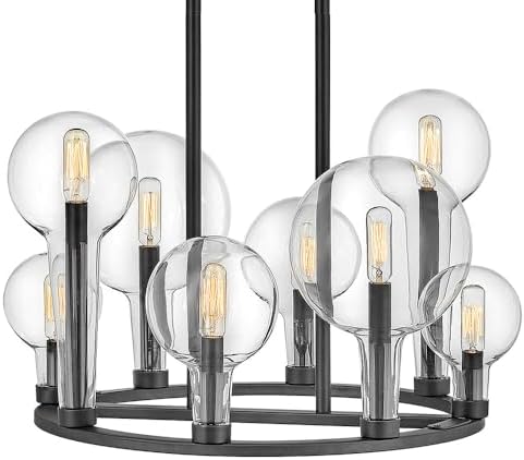 Hinkley Alchemy Eight Light Chandelier in Black