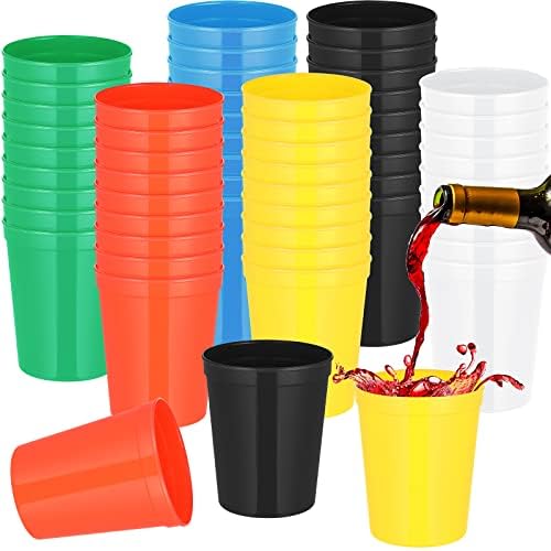 Gerrii 60 Pack 16oz Reusable Plastic Cups for Parties