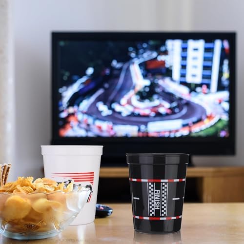 24 Piece Checkered Flag Racing Cups for Birthday Parties